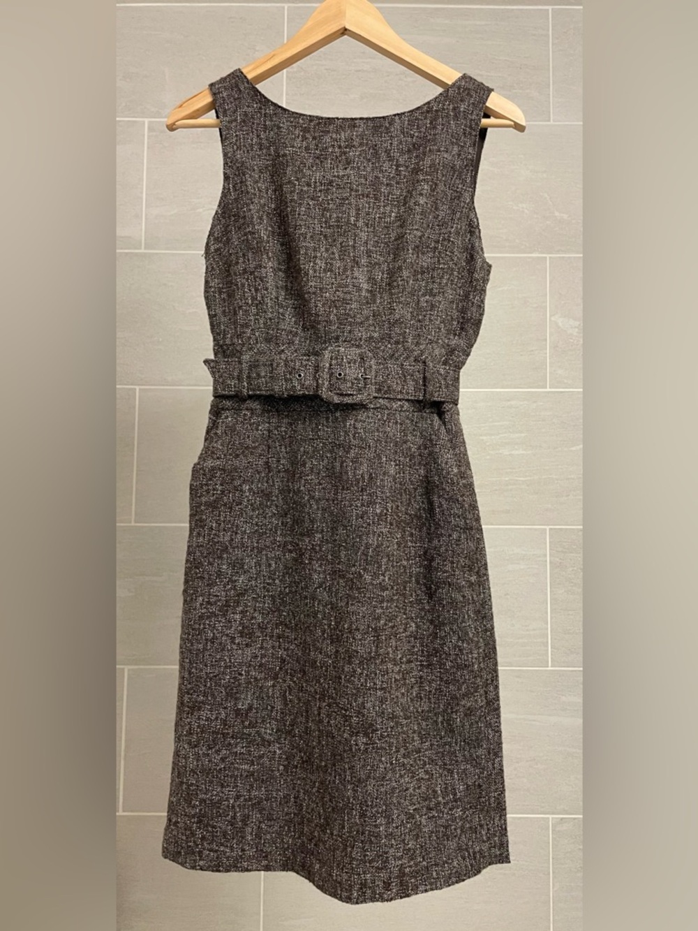Banana Republic Brown Tweed Belted Sheath Dress – Size US2